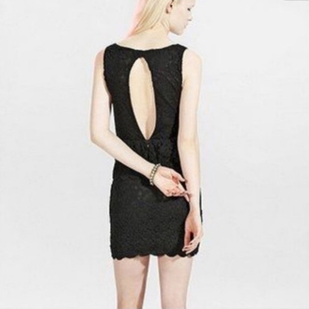 Urban Outfitters Pins & Needles Black Lace Peplum Dress